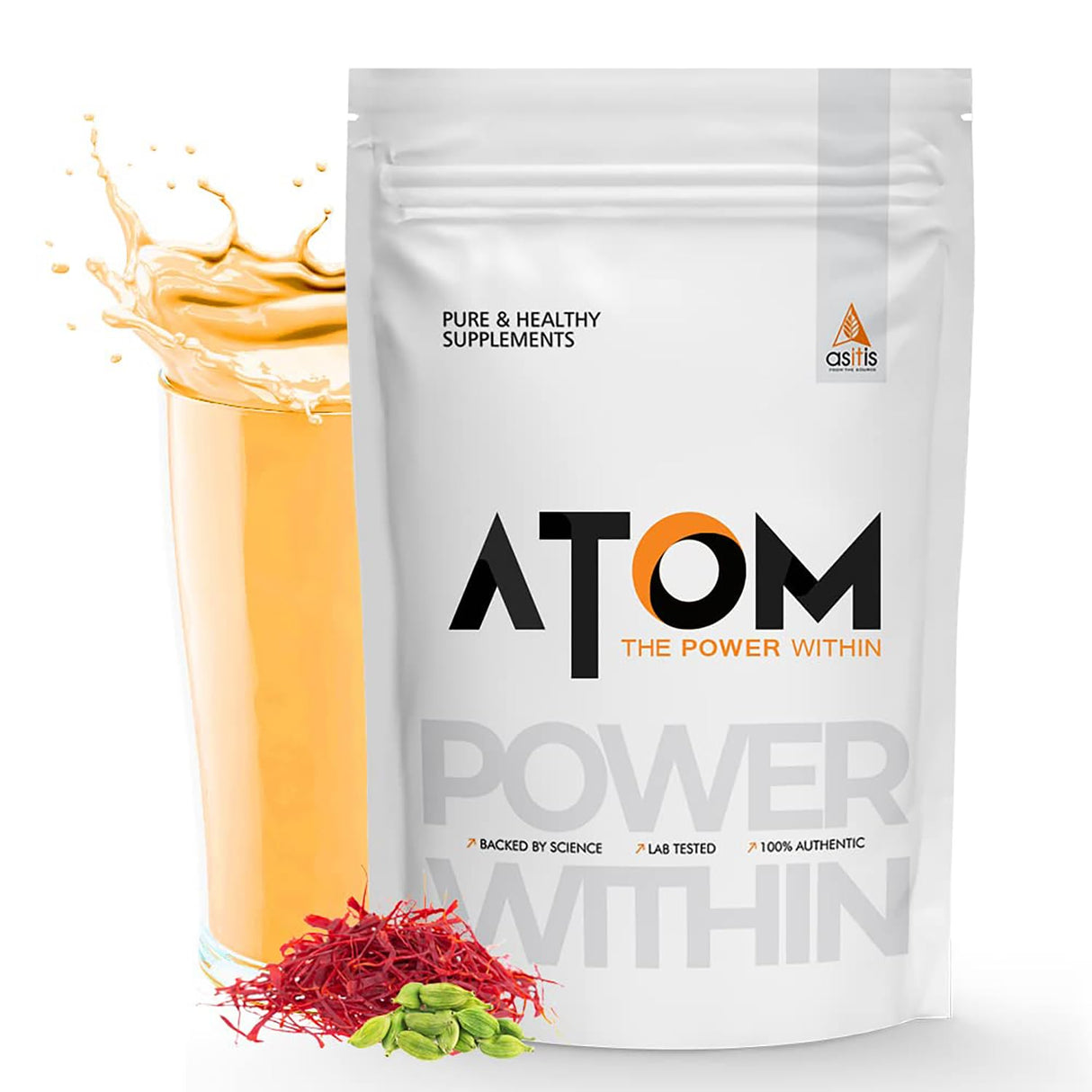 AS-IT-is Atom Whey Protein with Digestive Enzymes | Kesar Elaichi (1kg)