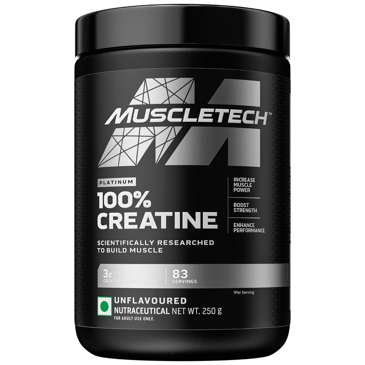 MuscleTech Platinum 100% Creatine - 250g (83 Servings) Unflavoured