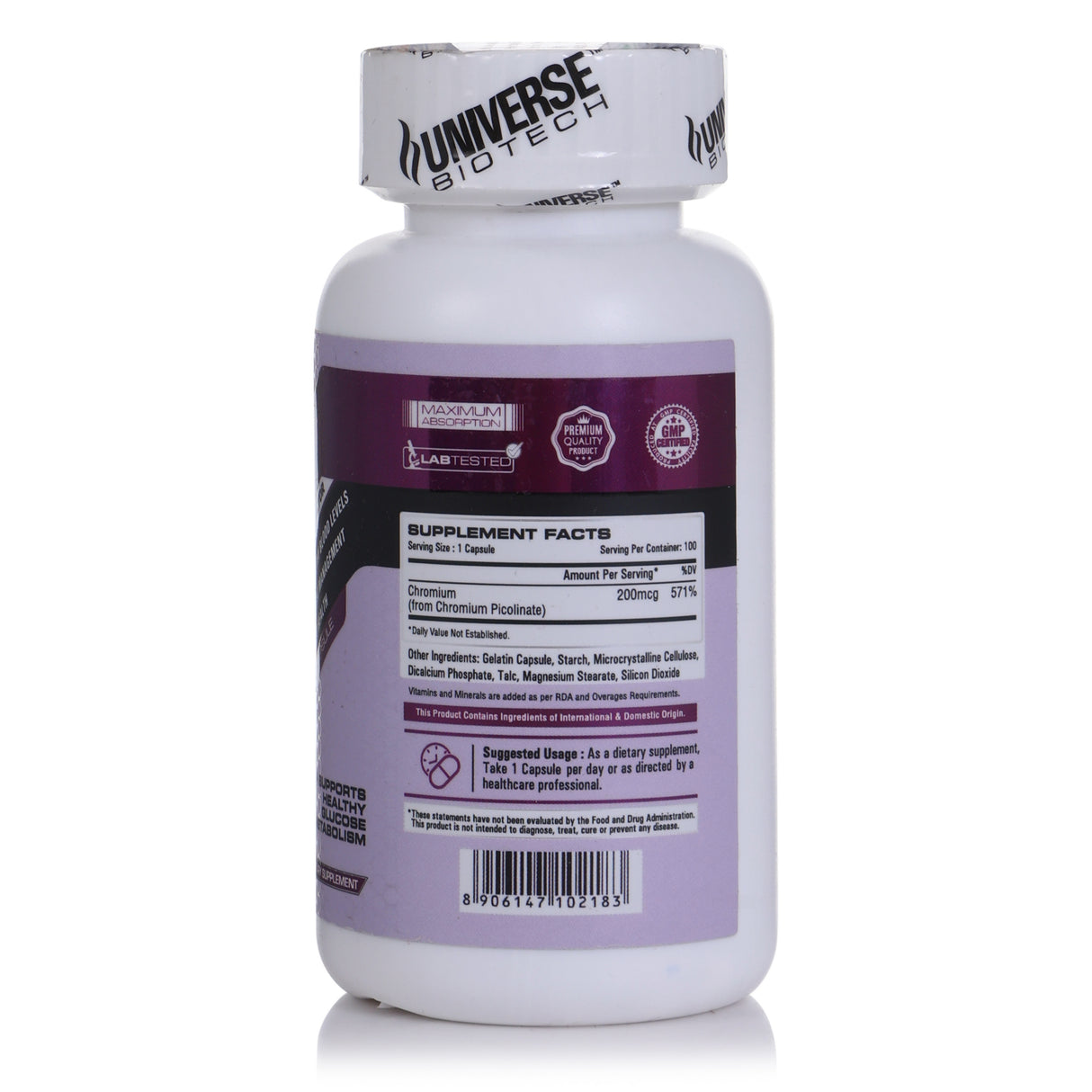 Universe Biotech Chromium Picolinate 100 Capsules