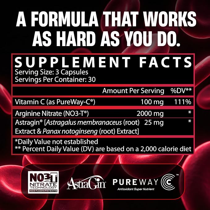 Nutrex NIOX Nitric Oxide | PREMIUM PUMP BOOSTER FOR MAX VASCULARITY - 90Caps