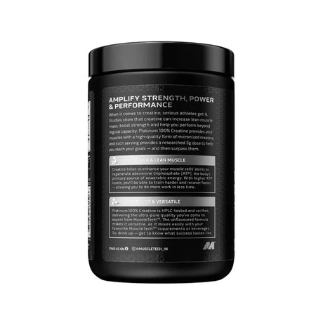 MuscleTech Platinum 100% Creatine - 250g (83 Servings) Unflavoured