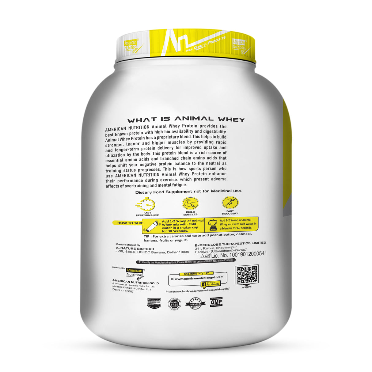 American Nutrition Animal whey protein concentrate powder