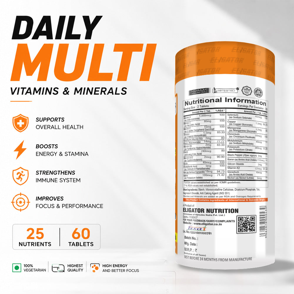 Eligator Daily Multi vitamins & Minerals 60 Tablets