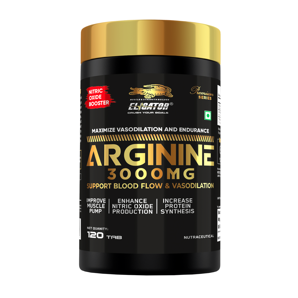 Eligator Premium Series Arginine 3000mg 120 Tablets 60 Servings