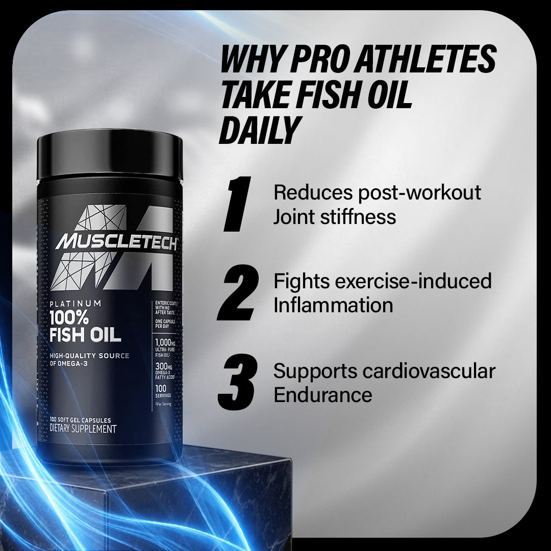 Muscletech Essential Series Platinum 100% Omega Fish Oil (100 Softgels)