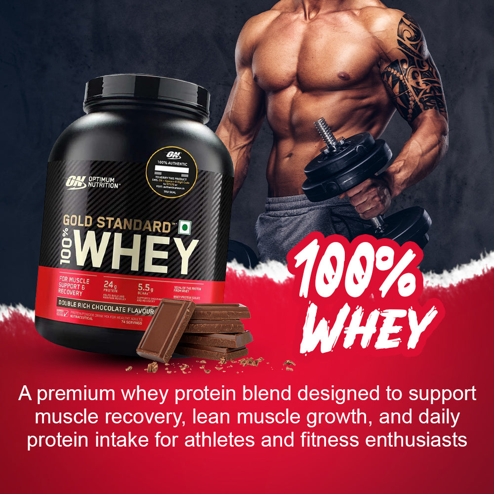 Optimum Nutrition (ON) Gold Standard 100% Protein Powder (2.27 kg, Double Rich Chocolate)