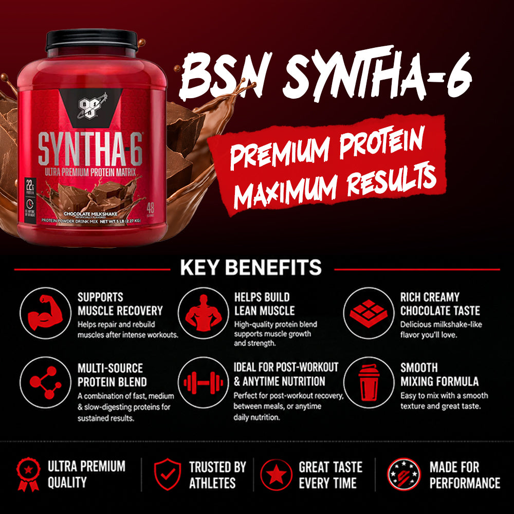 BSN Syntha-6 Ultra Premium Protein Matrix, Whey Protein Powder | 2.27 kg