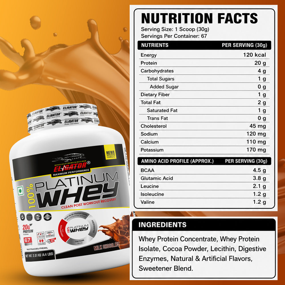 Eligator 100% Platinum Whey 2.1 kg 4.4lbs