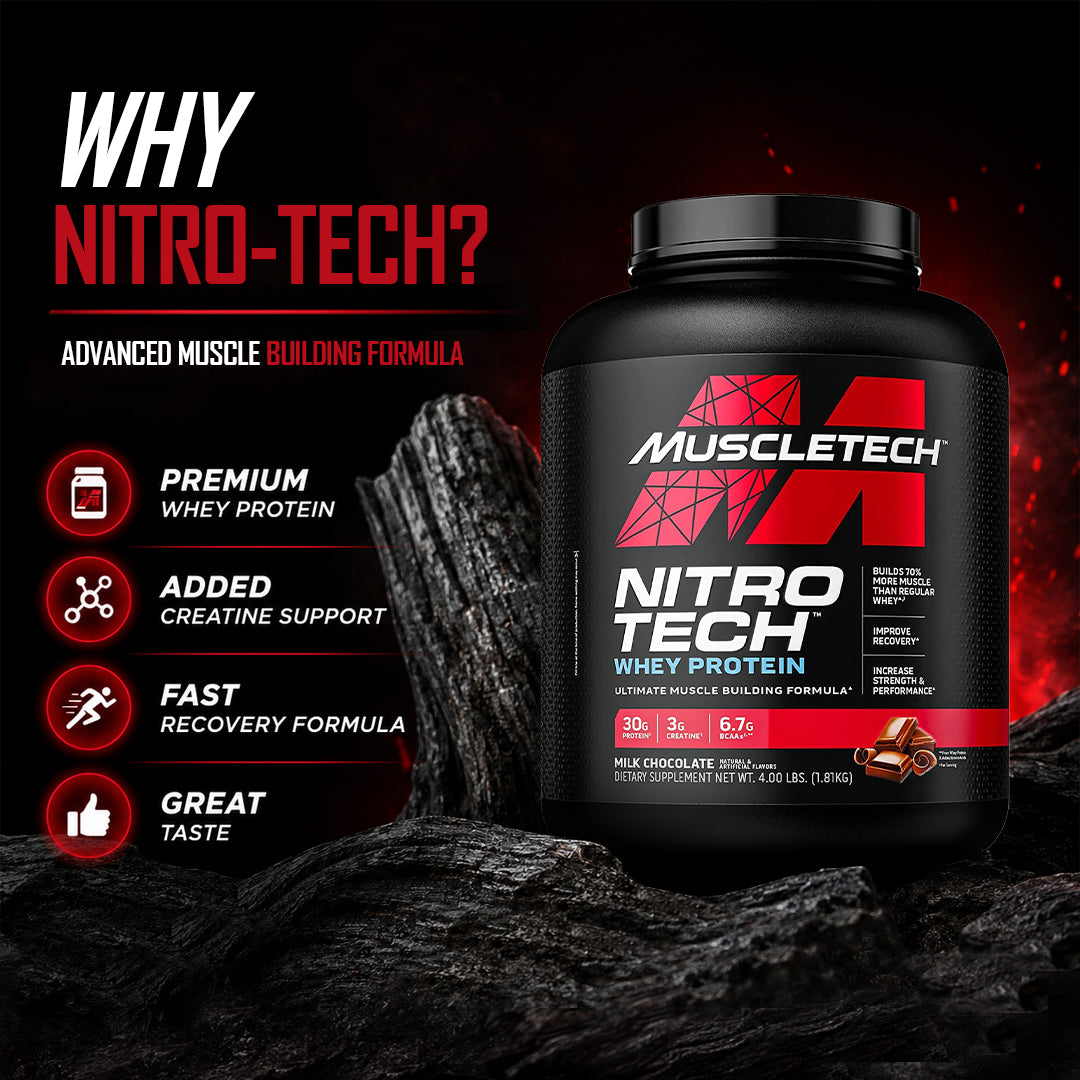 MuscleTech Nitro-Tech, Whey Protein, 4 lbs (1.81 kg)