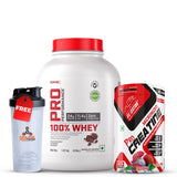 GNC Pro Performance 100% Whey Protein and Eligator Pro Micronized Creatine with Free Shaker
