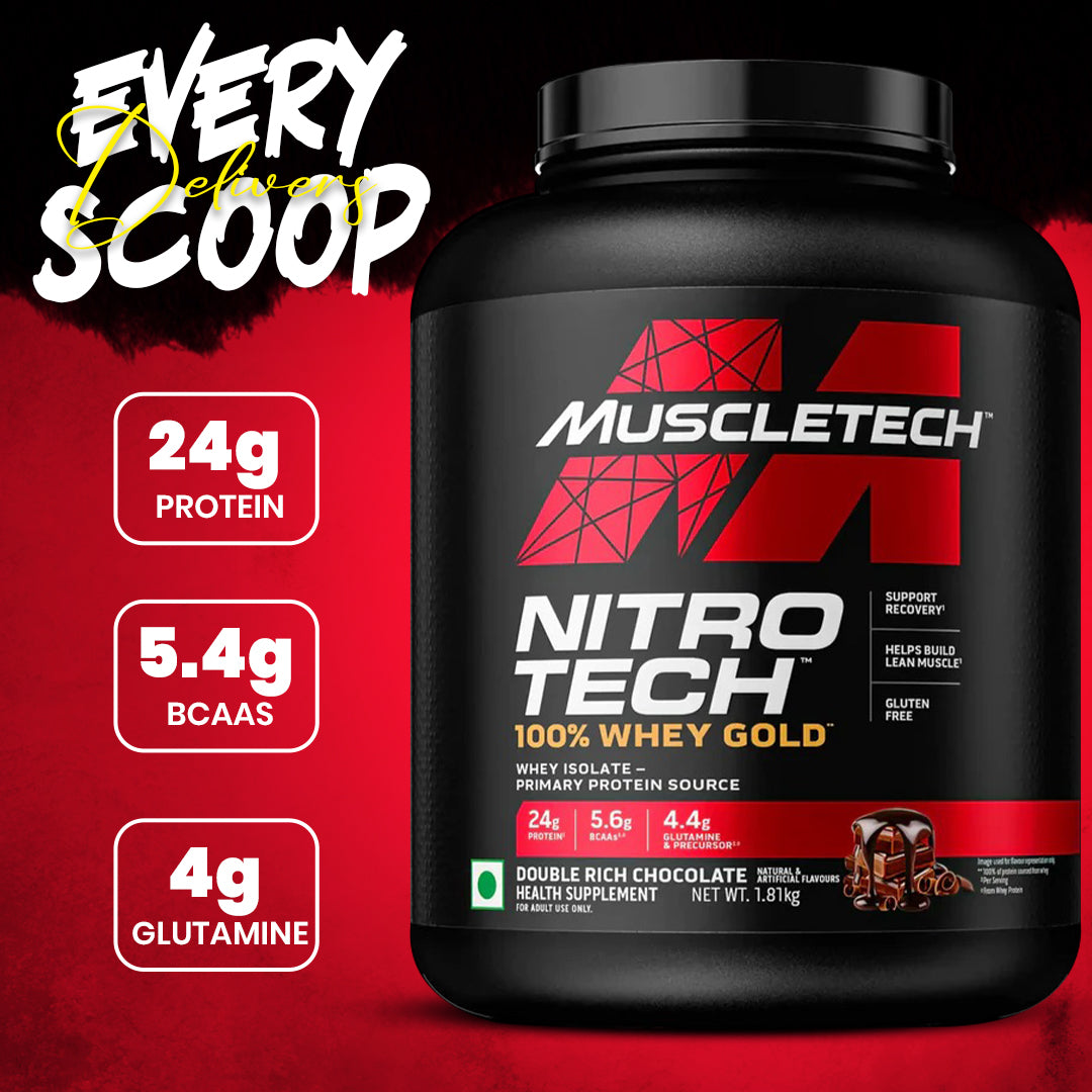 MuscleTech Nitrotech 100% Whey Gold  Double Rich Chocolate (1.81 kg)