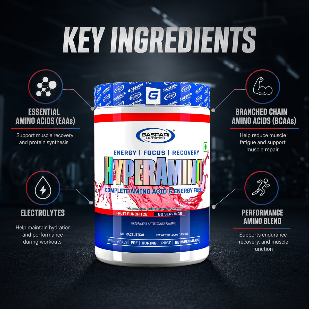 Gaspari Nutrition Amino Hyper , 300 Gm  60 Servings