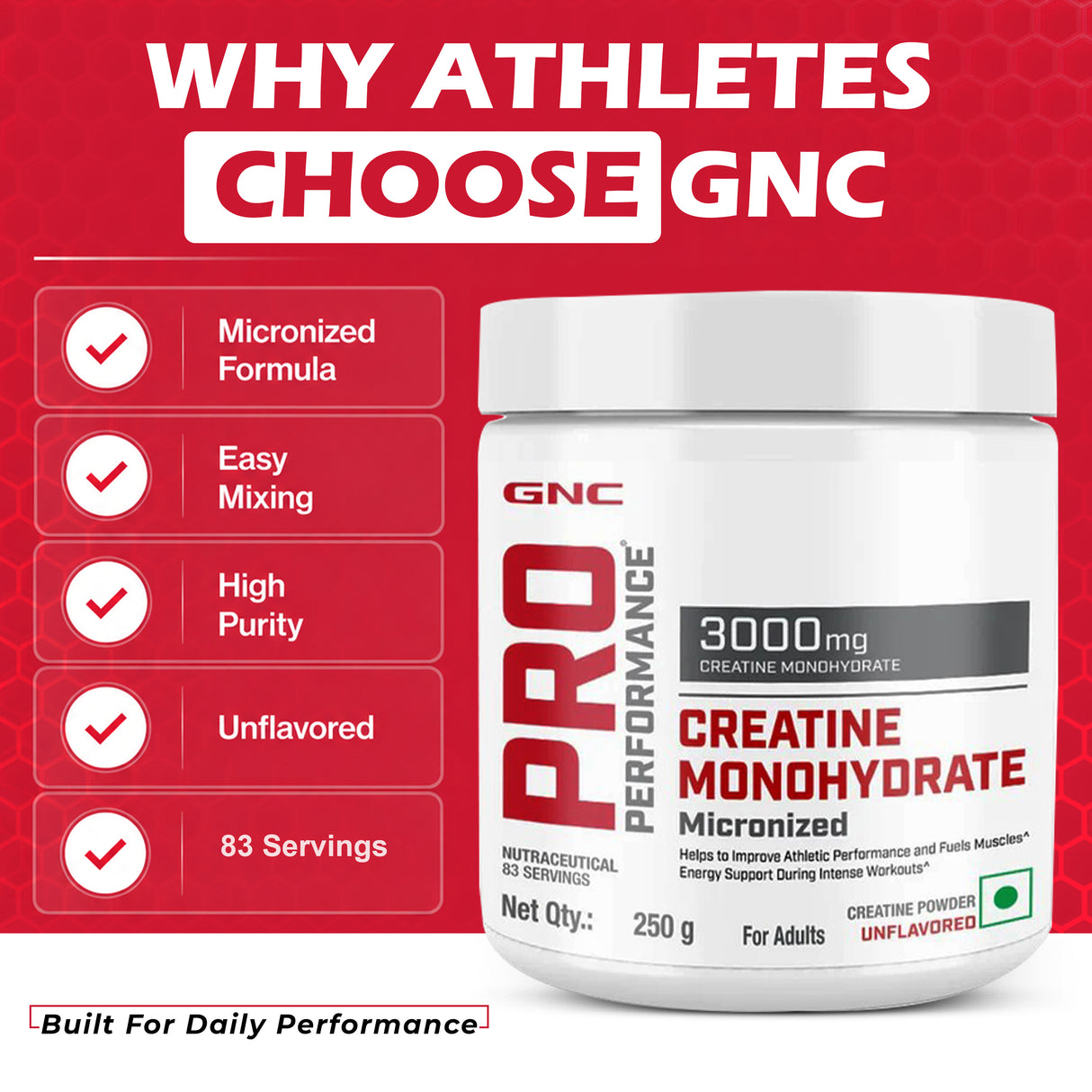 GNC Pro Performance Creatine Monohydrate | 250g