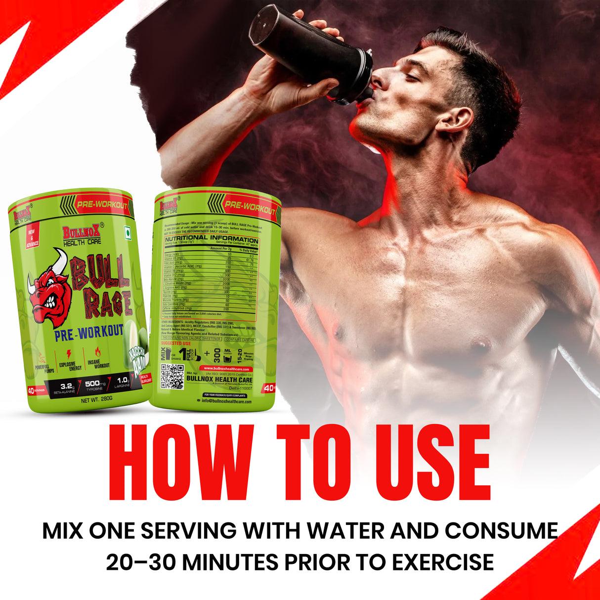 Bullnox Bull Rage Pre-Workout 280g 40 Servings