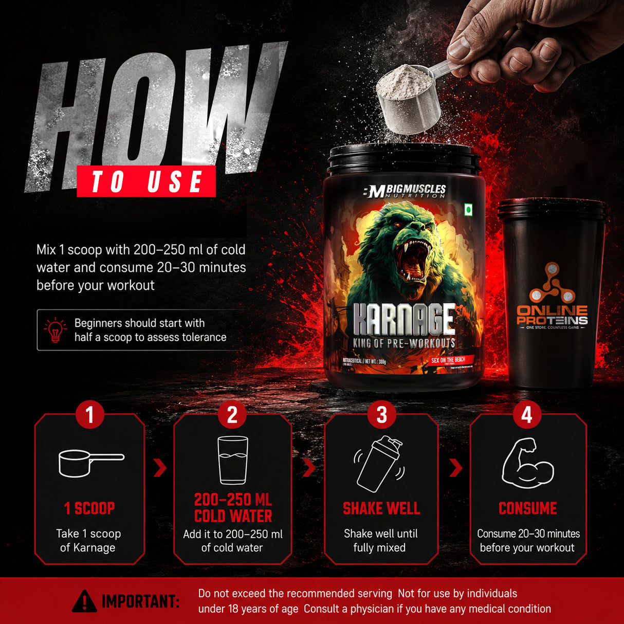 Big Muscles Karnage Pre workout 60 servings