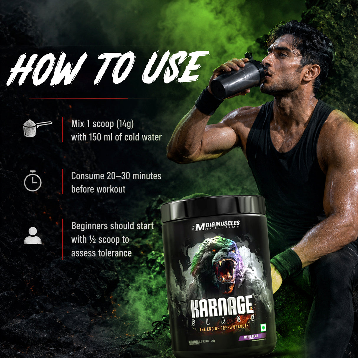 Big Muscles Karnage Black Pre workout 30 servings