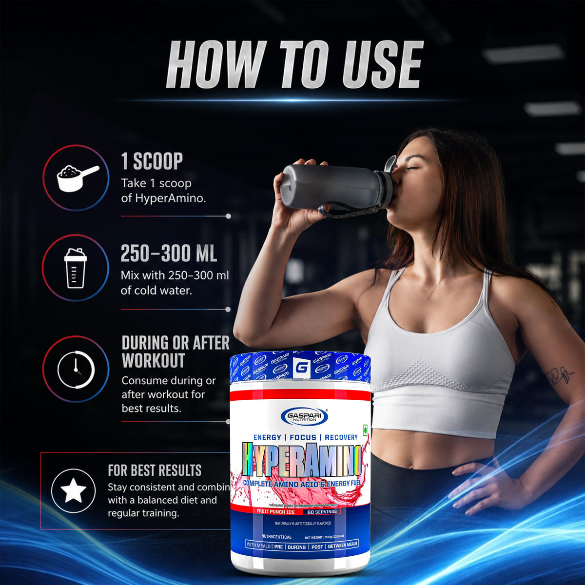 Gaspari Nutrition Amino Hyper , 300 Gm  60 Servings