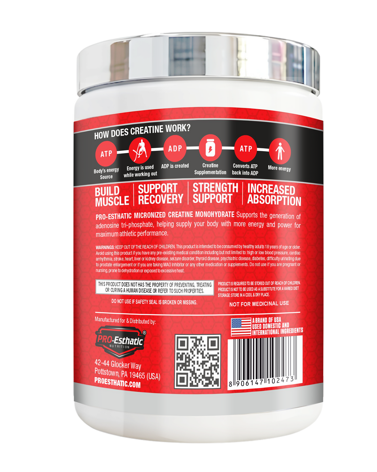 Pro Esthatic Creatine Monohydrate 250gm 83 Servings