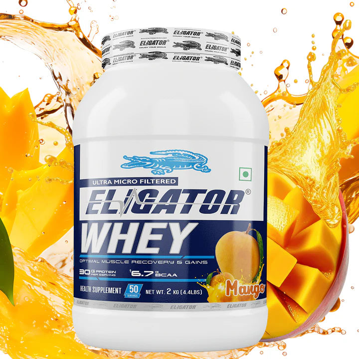 Eligator Whey Protein - 2kg with Free Creatine Monohydrate 100gm & Eligator L-Arginine 60 Tablets