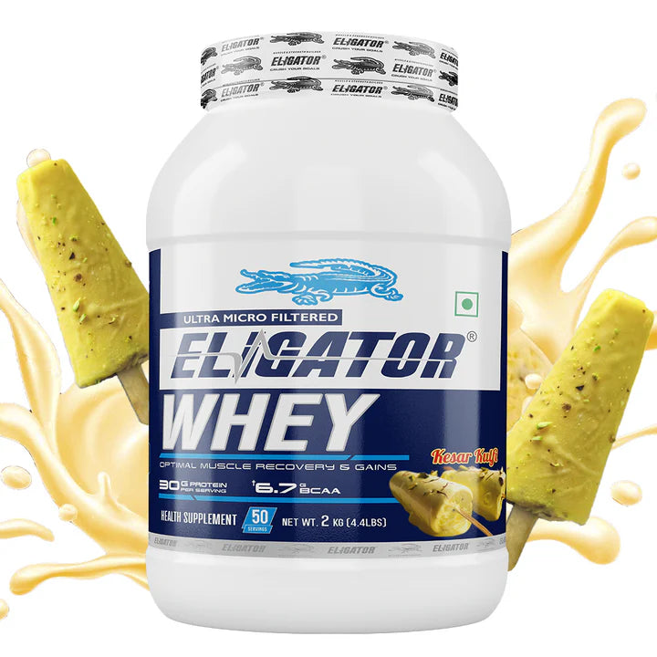 Eligator Whey Protein - 2kg with Free Creatine Monohydrate 100gm & Eligator L-Arginine 60 Tablets