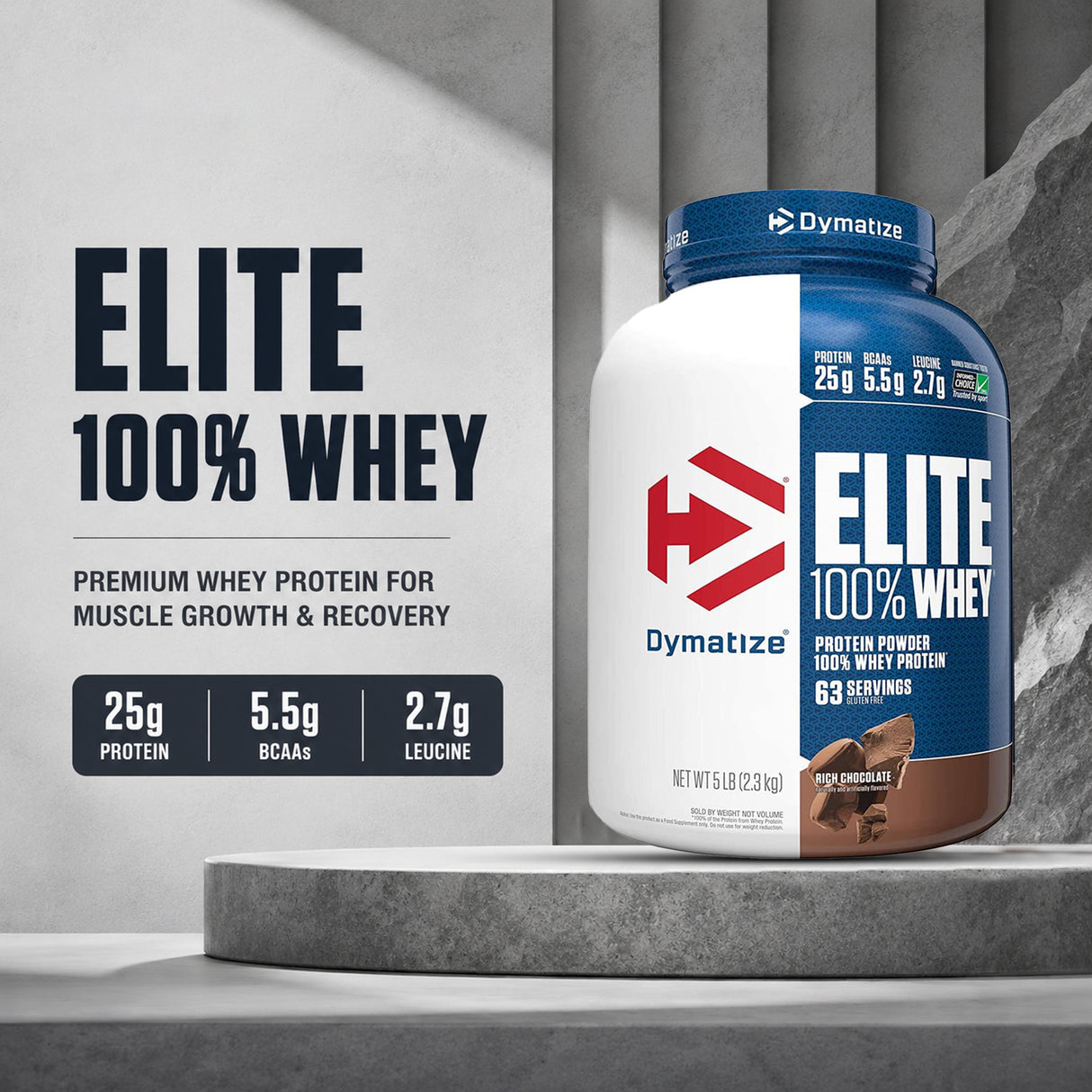 Dymatize Elite 100% Whey Protein | Rich Chocolate | 2.3kg