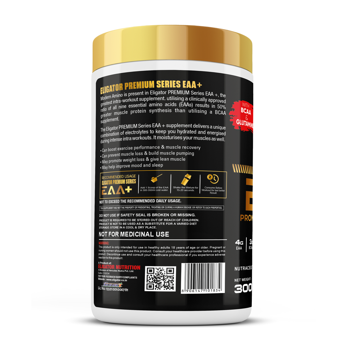 Eligator Premium Series EAA+ (Essential Amino Acid) 300gm 30 Servings