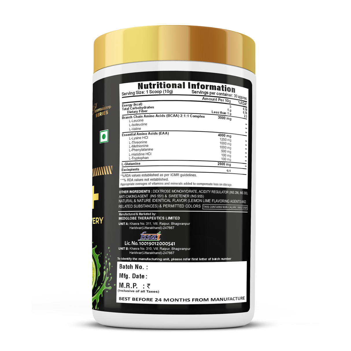 Eligator Premium Series EAA+ (Essential Amino Acid) 300gm 30 Servings