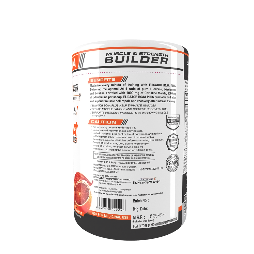 ELIGATOR BCAA PLUS 300gm, 30 Servings