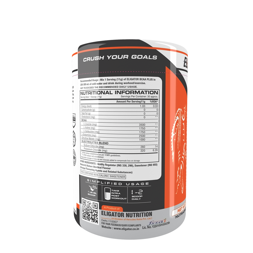 ELIGATOR BCAA PLUS 300gm, 30 Servings