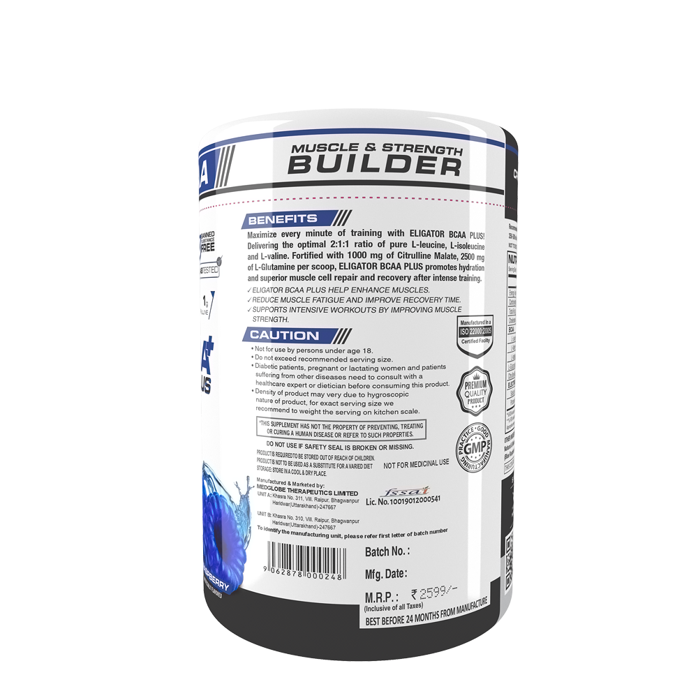 ELIGATOR BCAA PLUS 300gm, 30 Servings