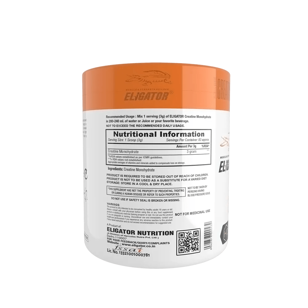 Eligator Creatine Monohydrate Unflavoured | 83 Servings