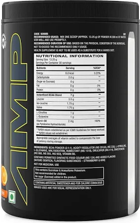 GNC AMP Gold Series BCAA Advanced | 400 gm | 30 Servings |Tangy Orange