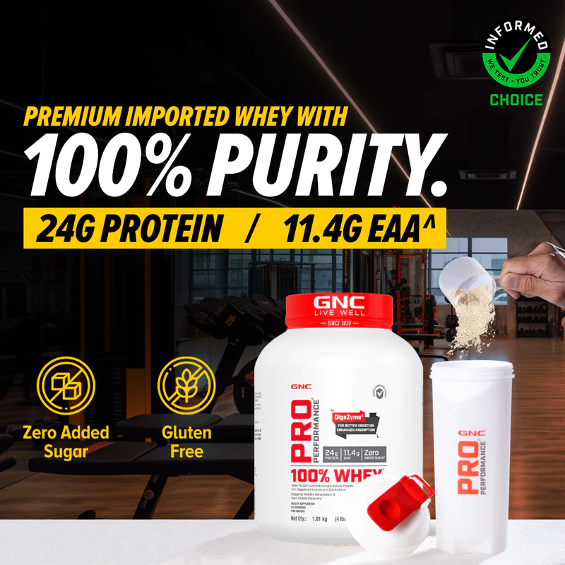 GNC Pro Performance 100% Whey Protein | Chocolate Fudge | 1.81kg