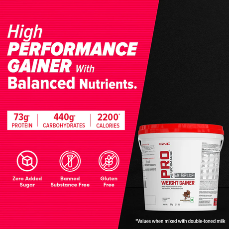 GNC Pro Performance Weight Gainer | 5KG | Double Chocolate