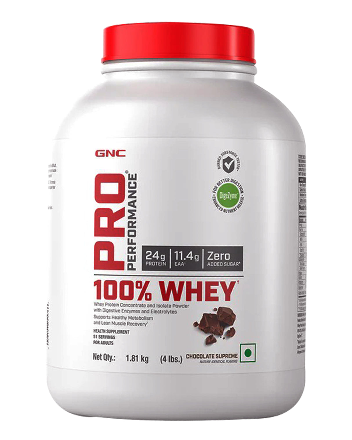 GNC Pro Performance 100% Whey Protein | Chocolate Supreme| 1.81kg|4lbs