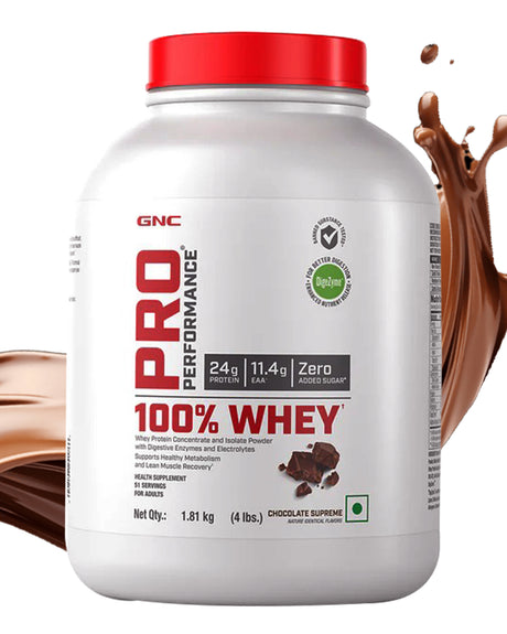 GNC Pro Performance 100% Whey Protein | Chocolate Supreme| 1.81kg|4lbs