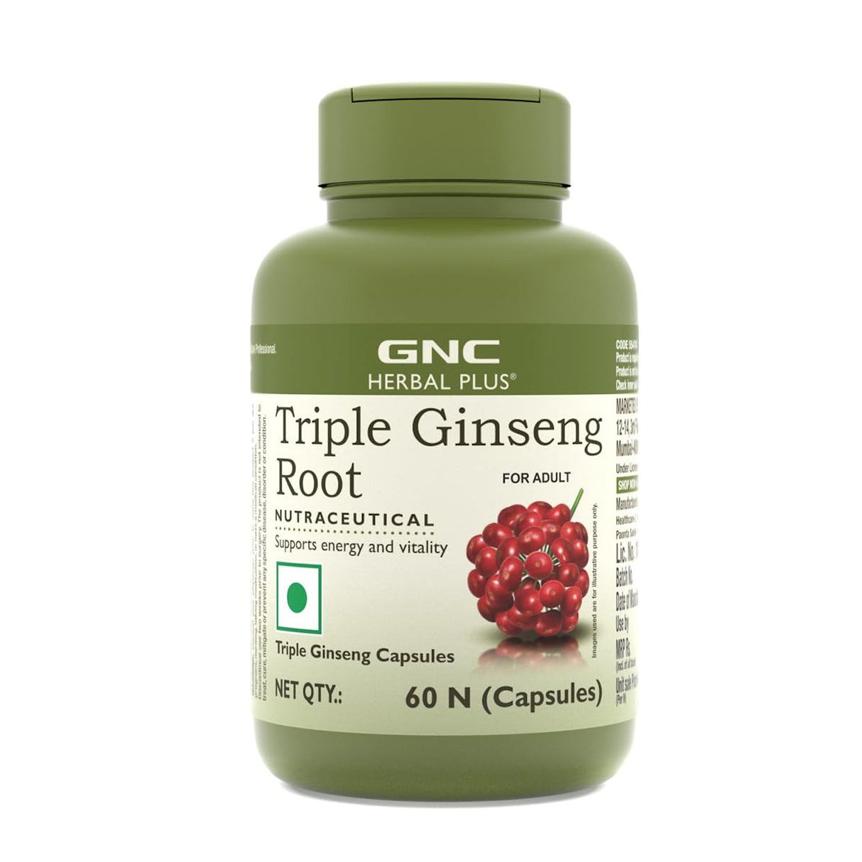 GNC Herbal Plus Triple Ginseng Root | 60 Capsules