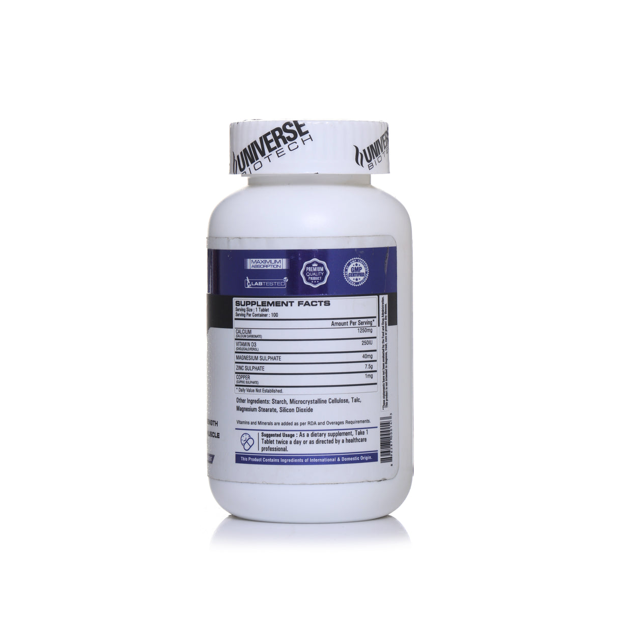 Universe Biotech Calcium, 100 Tablets