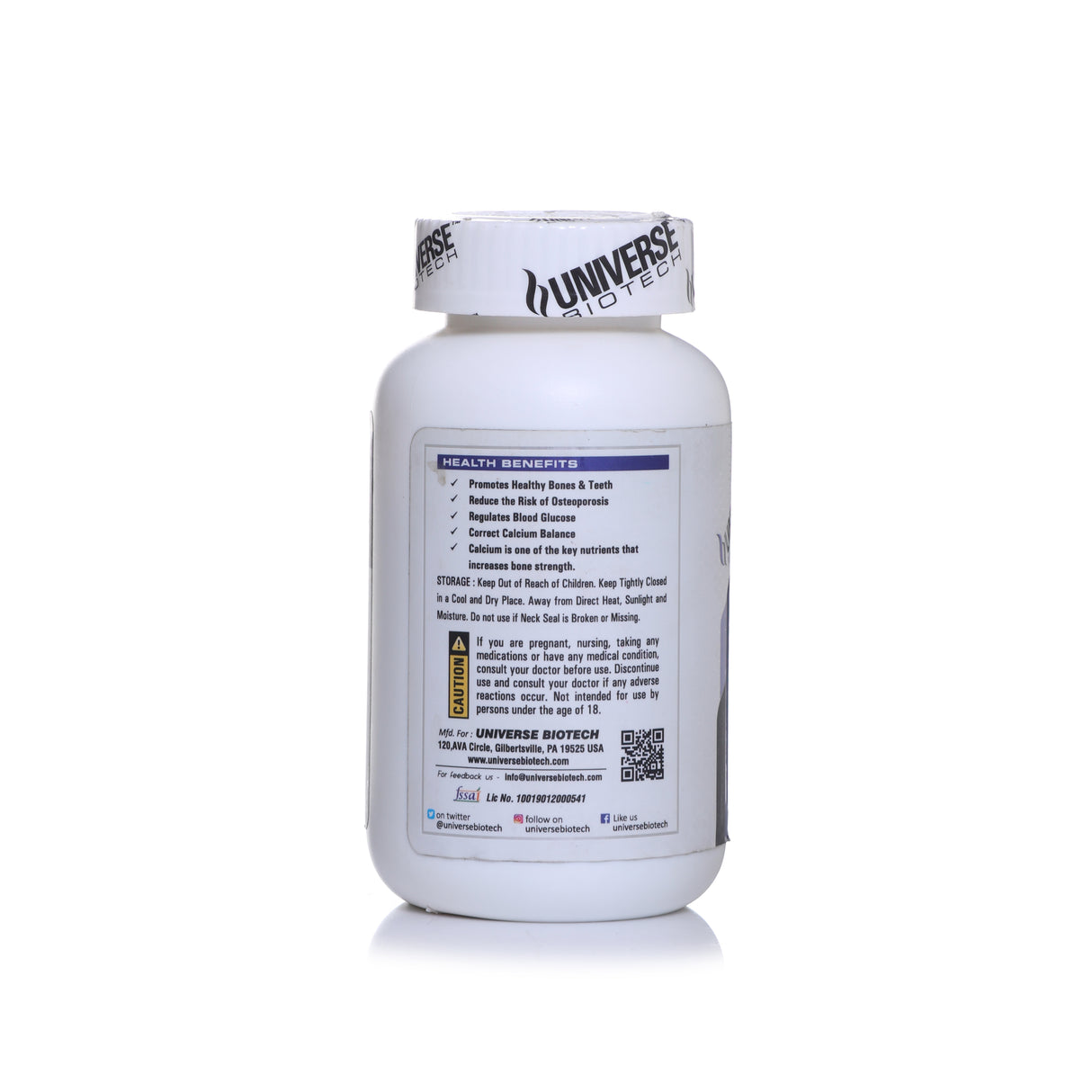 Universe Biotech Calcium, 100 Tablets