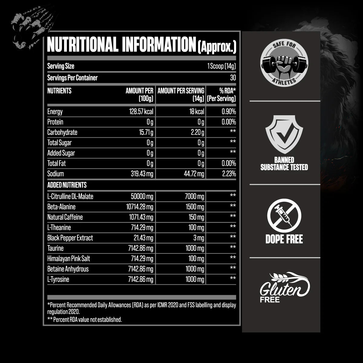 Big Muscles Karnage Black Pre-workout 30 servings