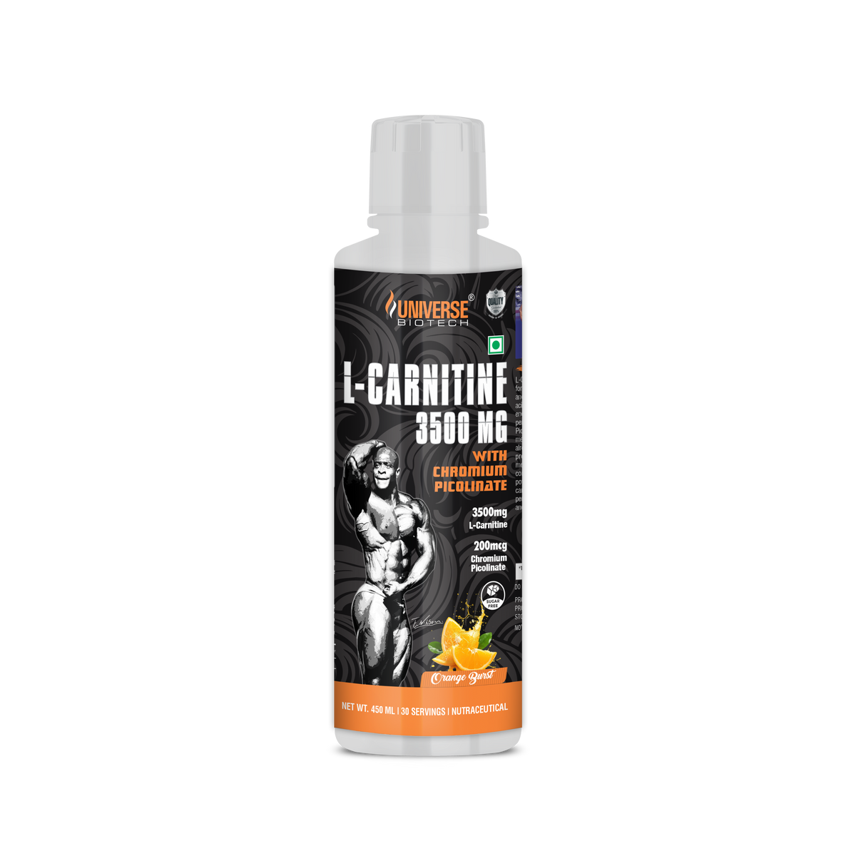 Universe Biotech L-Carnitine 3500 mg with Chromium Picolinate 450 ml