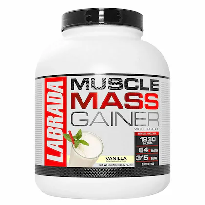 Labrada Nutrition Vanilla Muscle Mass Gainer Health Supplement with Creatine 6 lbs