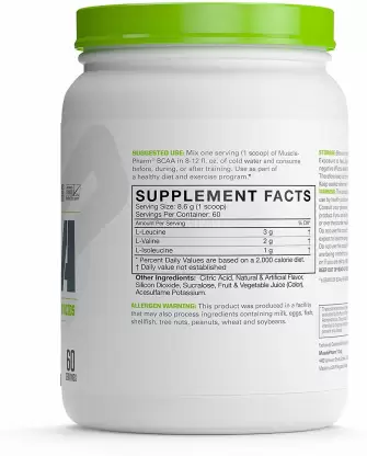 MusclePharm Essentials BCAA, Blue Raspberry - 30 Servings