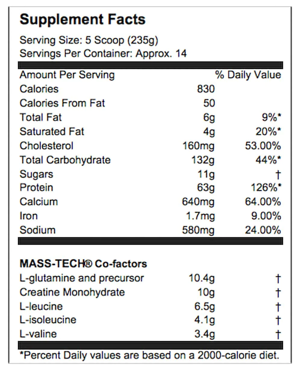 Performance Series Mass Tech Protein Scientifically Superior Mass Gainer - Milk Chocolate - 3.18 Kg