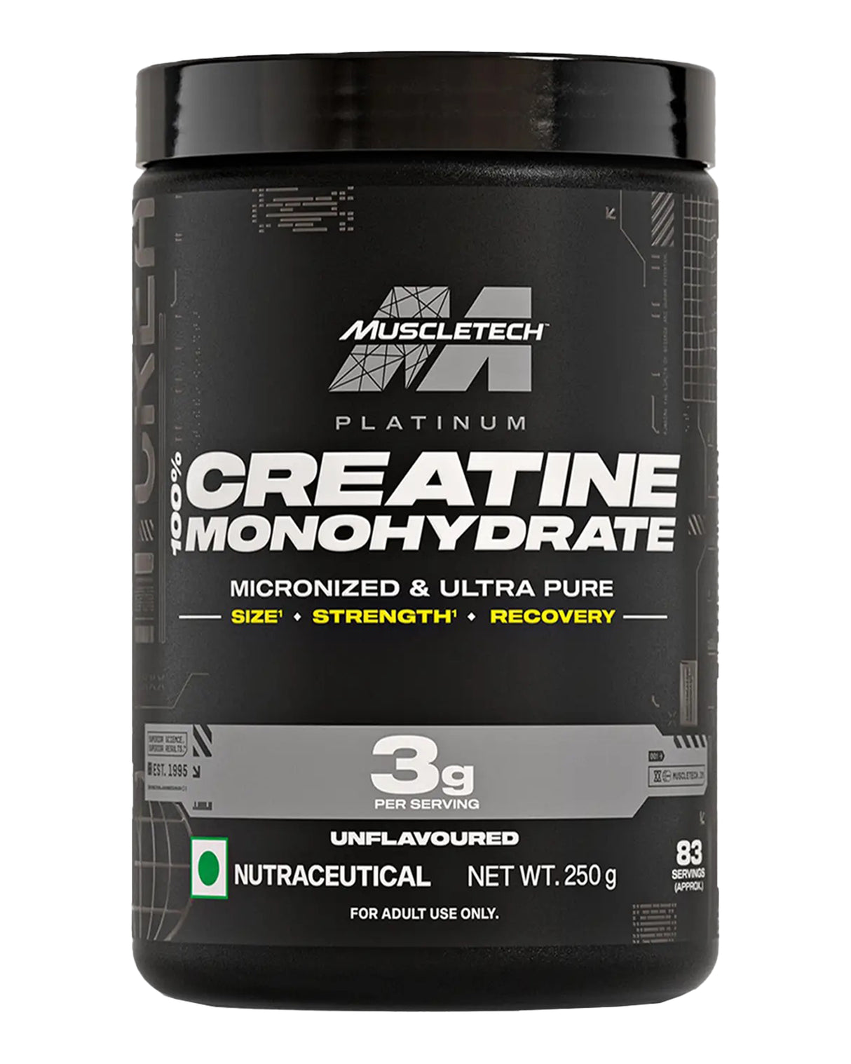 MuscleTech Platinum 100% Creatine - 250g (83 Servings) Unflavoured
