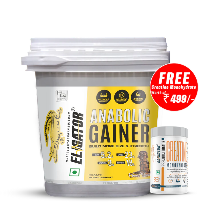 Eligator Anabolic Gainer 4.5kg with free Creatine Monohydrate - 100g & shaker