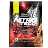 Muscletech Nitro Tech, Whey Peptides & Isolate Lean Musclebuilder Whey Protein Powder, Milk Chocolate, 10lbs (4.54kg)