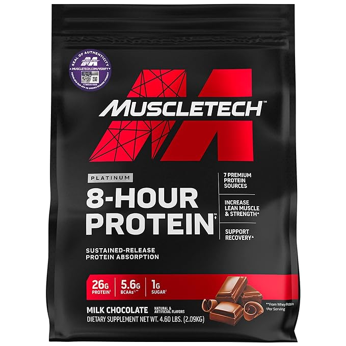 Whey Protein Powder | MuscleTech Phase8 Protein Powder | Whey & Casein Protein Powder Blend | Slow Release 8-Hour Protein Shakes | Muscle Builder for Men & Women | Chocolate, 4.6 lbs (50 Servings)