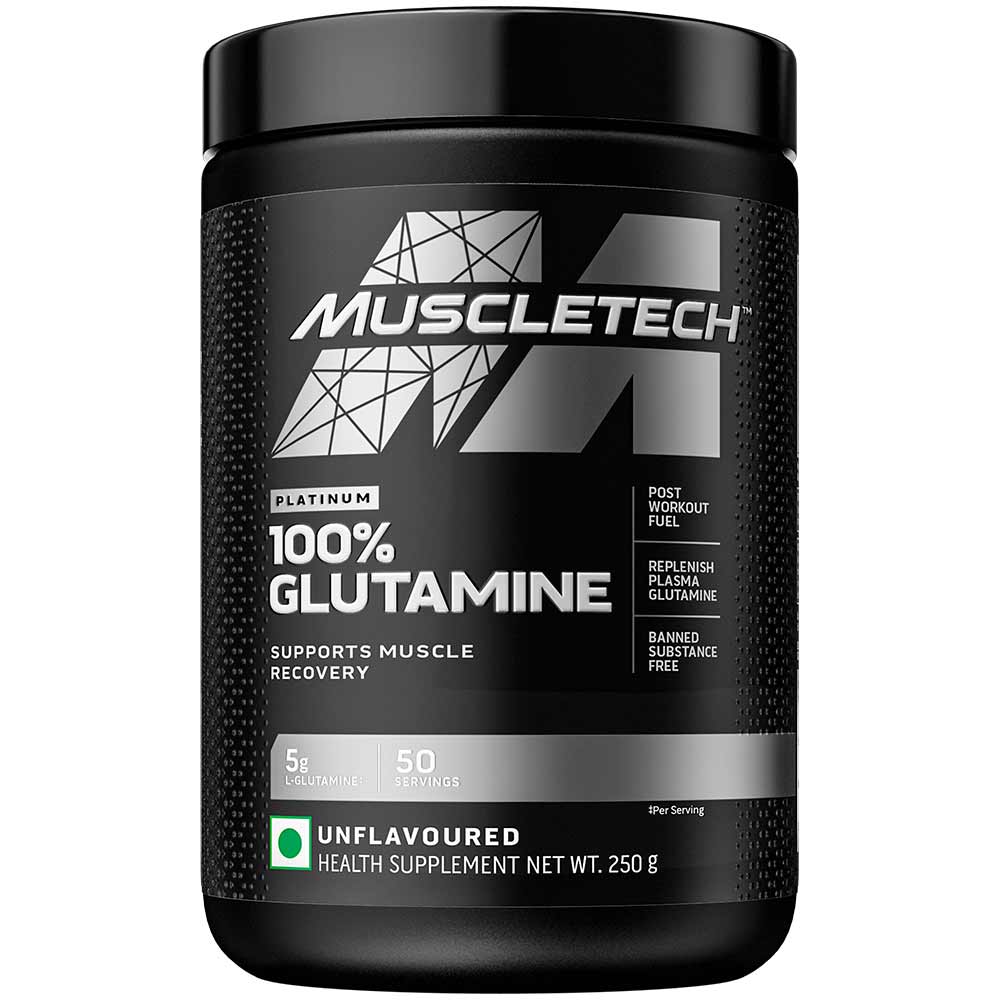 Muscletech Platinum 100% Glutamine - 250g (50 Servings) Unflavoured