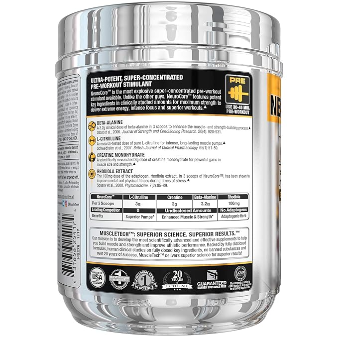 MuscleTech Pro Series Neurocore | Pre-Workout Supplement| Fruit Punch Flavor